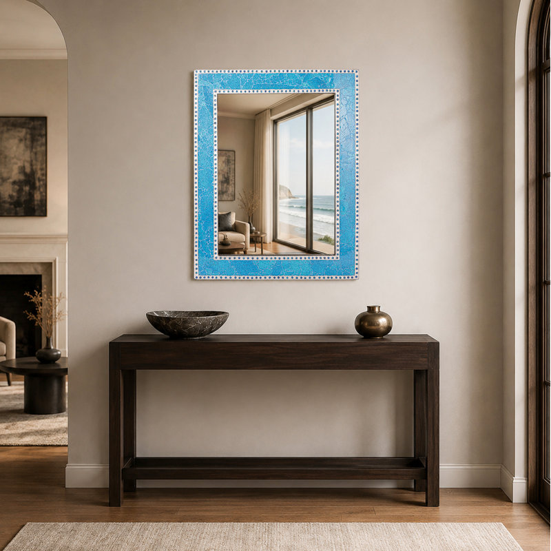 Miroir d'appoint Cima Crackle, Turquoise