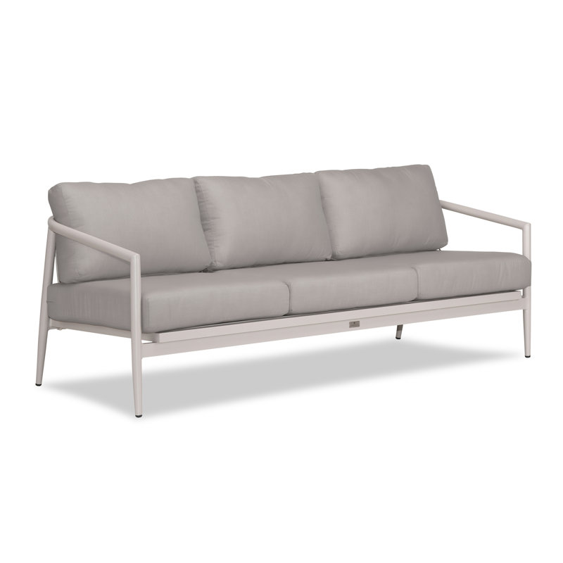 Canapé Delaine - Gris ardoise / galet, Toile gris anthracite Sunbrella®, Pierre urbaine