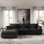 Canapé modulaire en L Sky Cloud Slope 4 places modulaire en lin - confort ultime en noir-1055926165