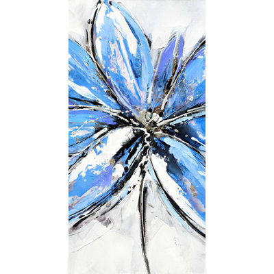 Blue flower - 15.75"x31.50" Desk mat
