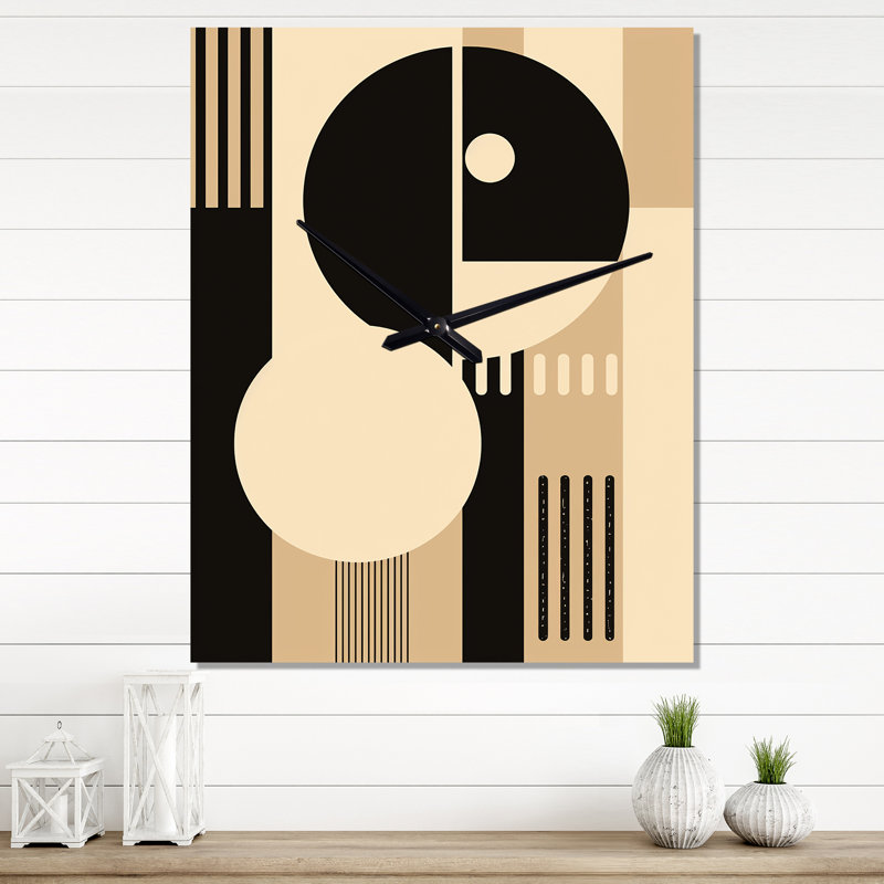 Essential Existance Circular Geometrics - Très grandes horloges murales géométriques modernes, H 32 po x l 24 po x P 1 po