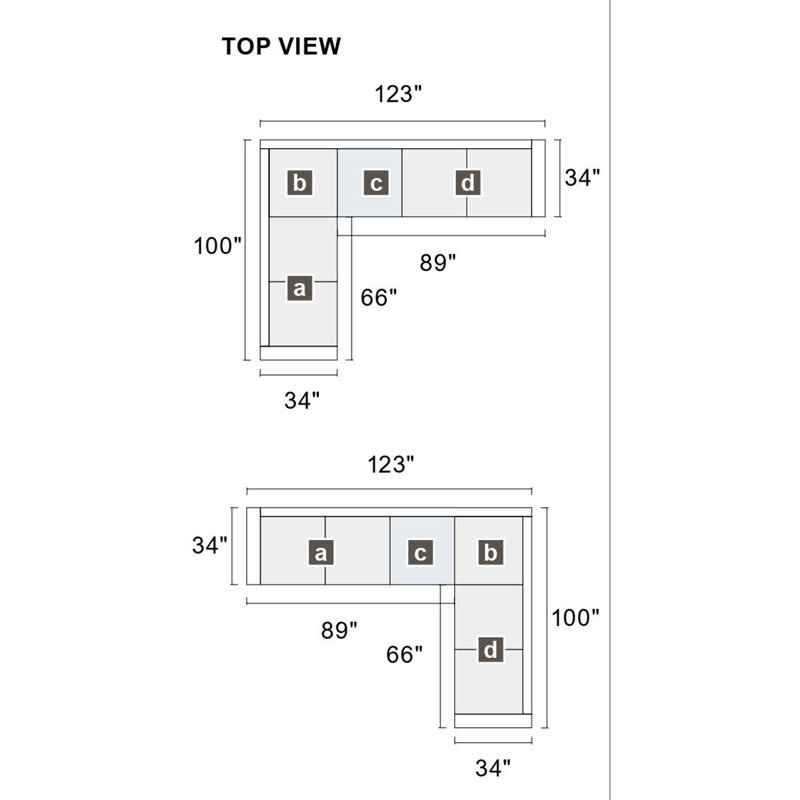 Upholstered L-Shaped Sectional Left Hand Facing