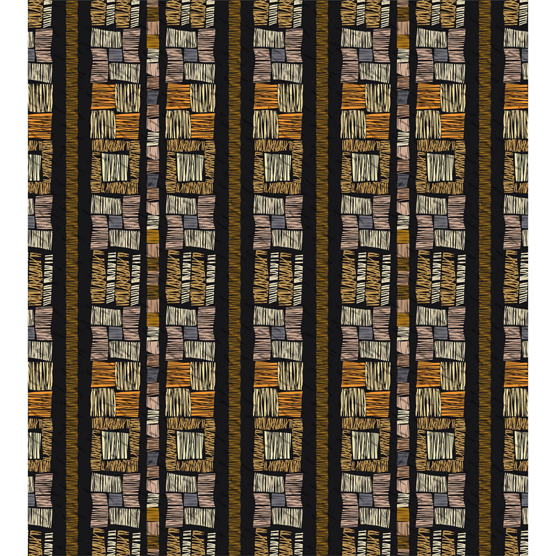 Rustic Polyester Geometric Shapes Duvet Cover, Queen