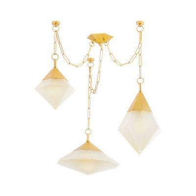 Lustre à 3 lumières en acier Angelique
