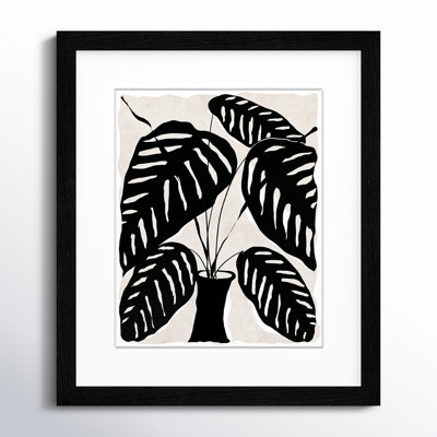 Black and White Potted Plant I Print