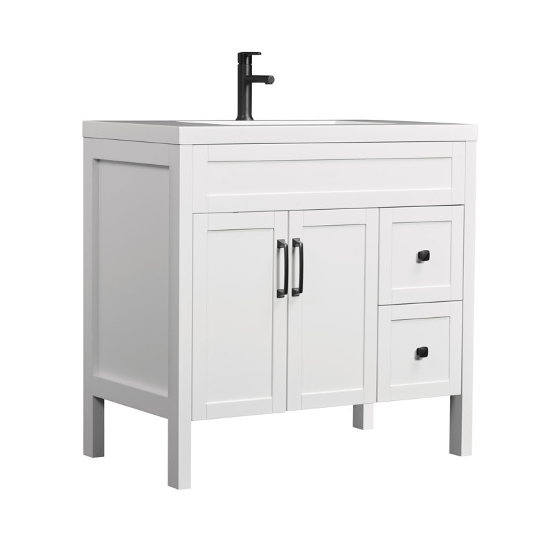 Ensemble de meuble-lavabo simple 36 po , Blanc mat