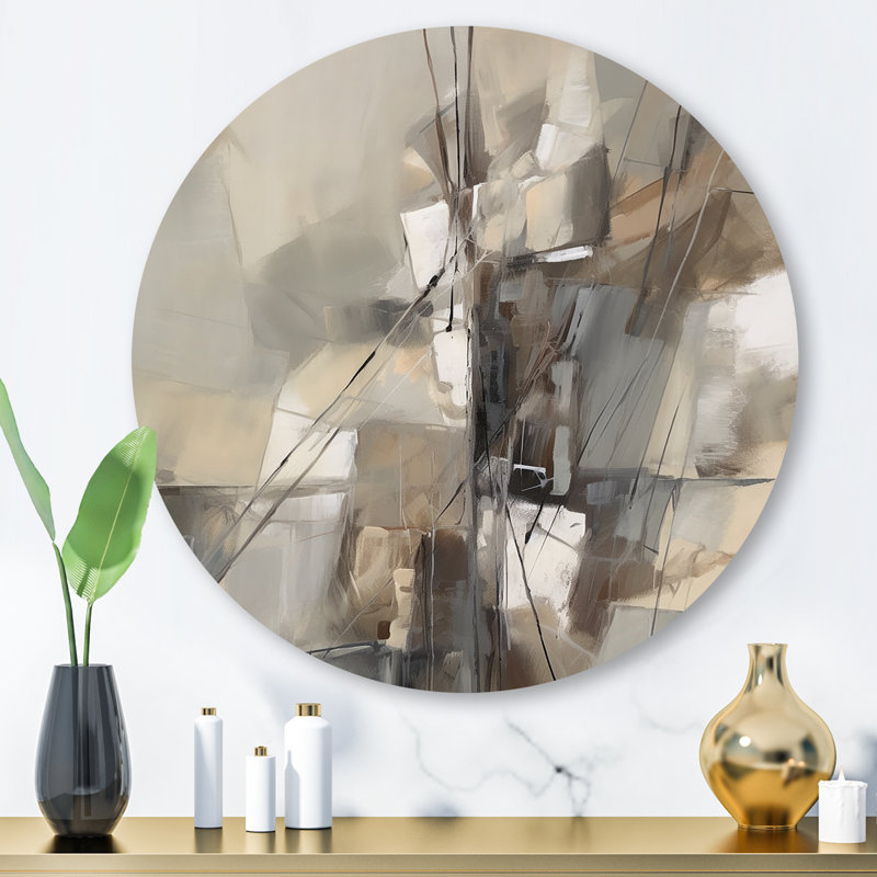 «Abstract Design Shapes I» sur impression métallique, H 29 po x l 29 po x P 1 po
