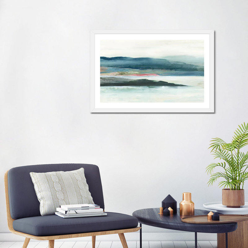 " Peaceful Mind I " by Allison Pearce, White Framed Paper, 24" H x 32" W x 1" D, White