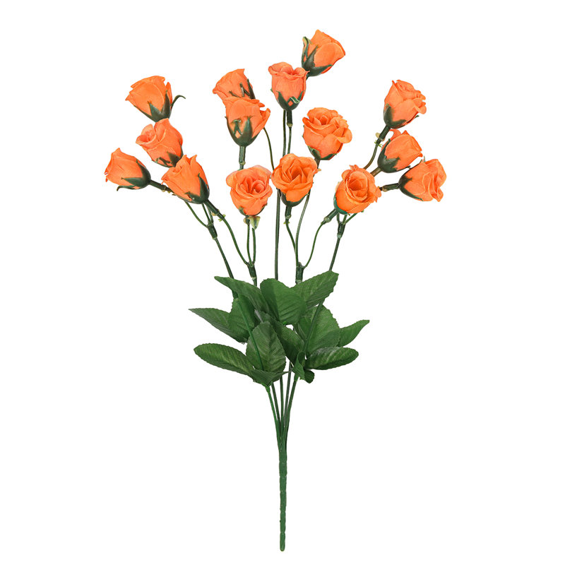 Artificial Rose Bud Flower Bush, Orange