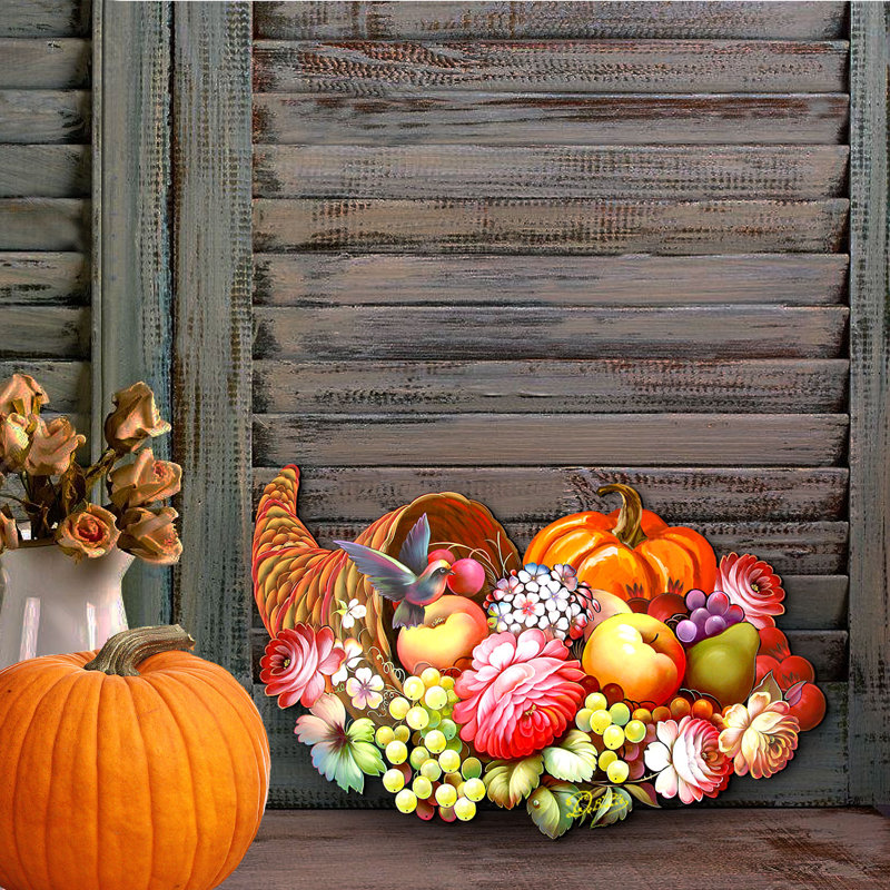 Cintre pour porte en bois cornucopia floral