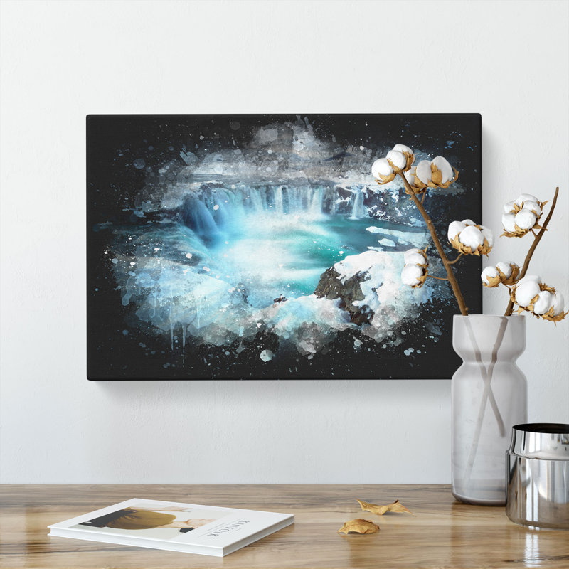 Icelandic Waterfall - Wrapped Canvas, 40cm H x 60cm W x 3cm D
