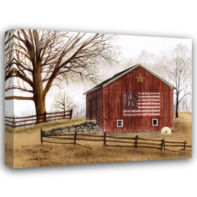 Flag Barn, 14" H x 18" W