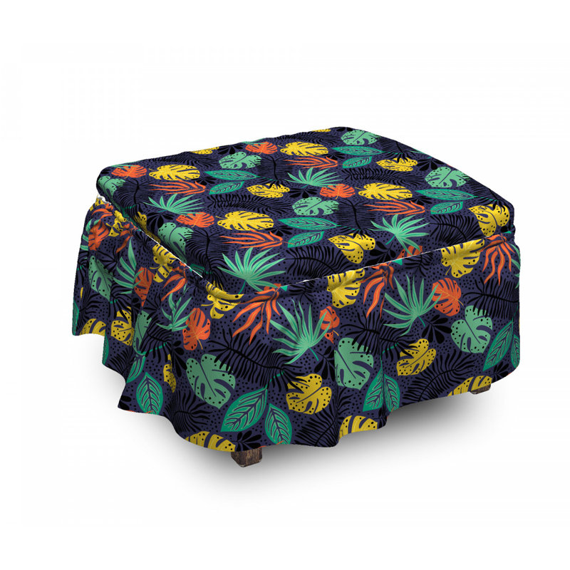 Housse pour repose-pieds de feuillage tropical