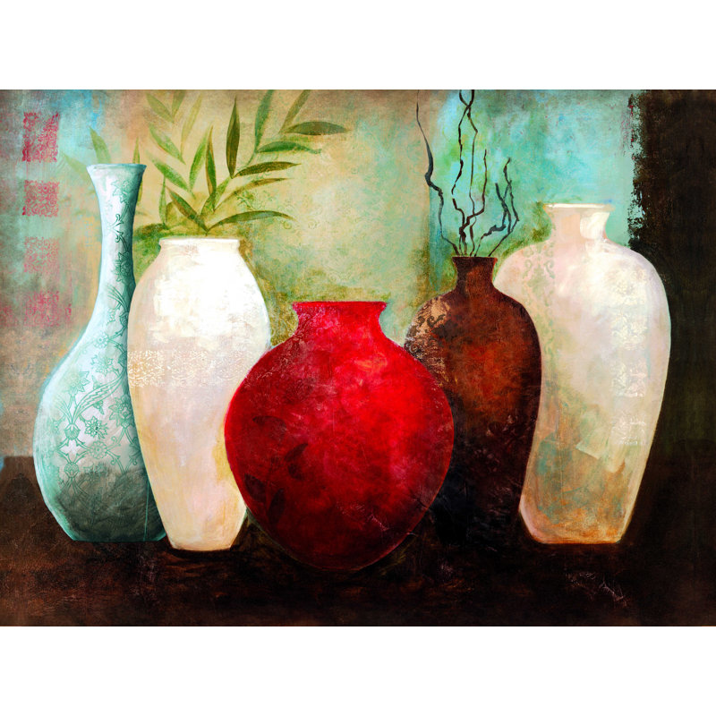 Collection de vases - reproduction sur toile tendue, L 16 po x H 12 po