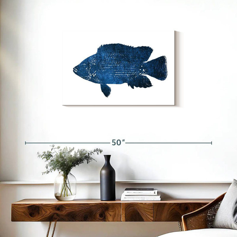 Brampt Navy Fish, 20" H x 30" W