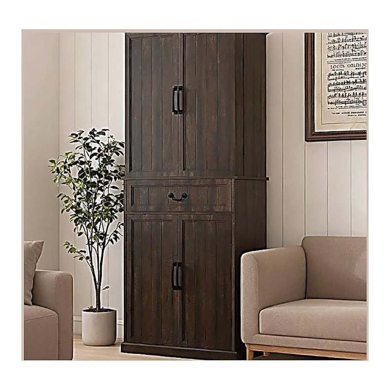 Armoire de rangement moderne, armoire de cuisine à DEL avec tablettes de porte Modern