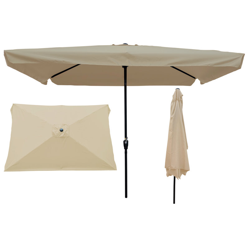 Parasol rectangulaire d'extérieur 10 pi x 6,5 pi avec cadre rouille décoloré 10 pi x 6,5 pi, Tanné