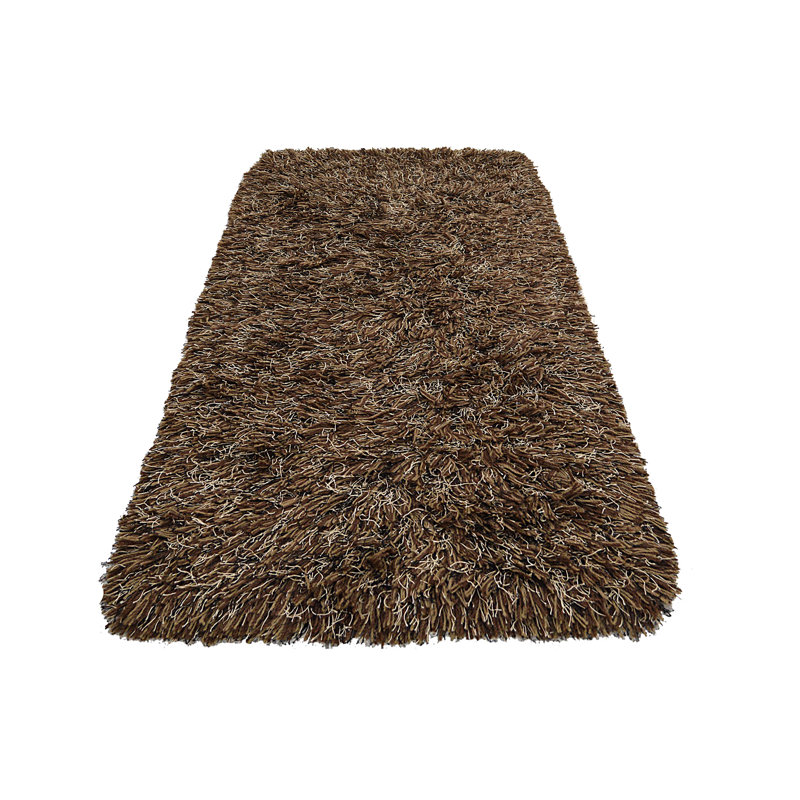 Solid Colour Hand Woven Shag Area Rug, Rectangle 70 x 140cm
