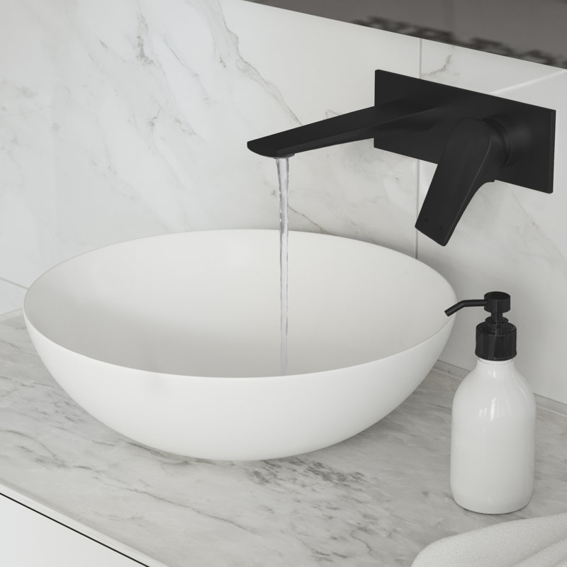 Monaco Single-Handle, Wall-Mount, Bathroom Faucet, Matte Black
