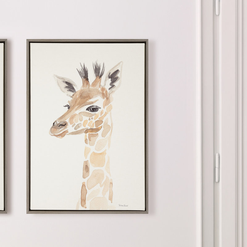 Watercolor Giraffe by Patricia Shaw Framed Canvas Wall Art Print