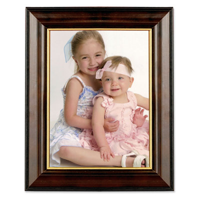 Dark Walnut Brown Wood Beveled Picture Frame