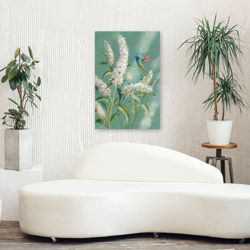 Animaux et oiseaux, colibri, printemps II, art, H 36 po x l 24 po