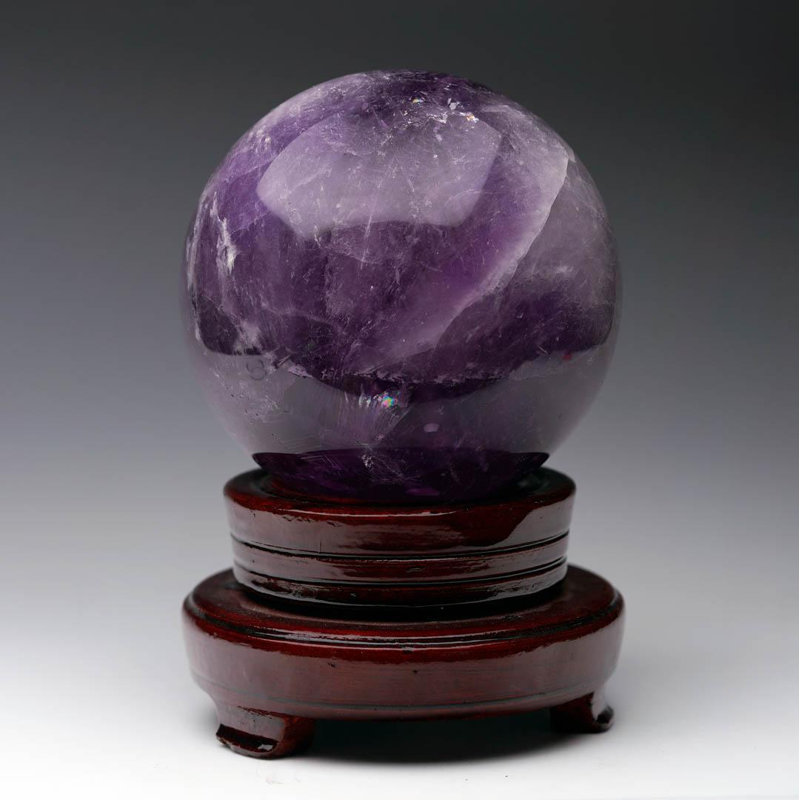Hand-Polished Amethyst Sphere – 4.5" Diameter