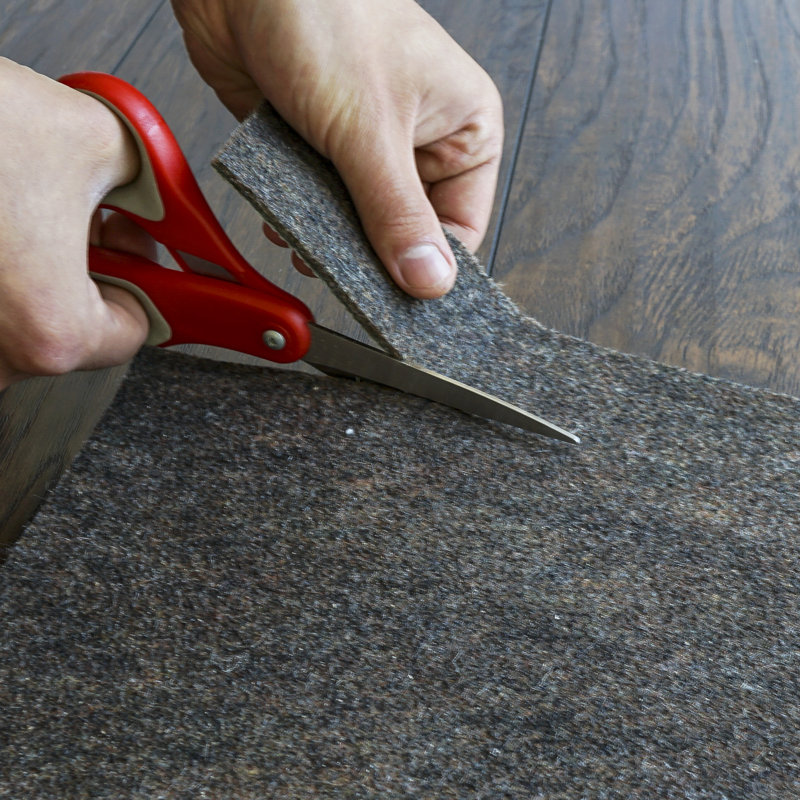 Contour-Lock Gray Felt and Rubber Non-Slip Rug Pad