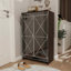 Armoire de rangement en miroir avec découpes géométriques et tablettes réglables