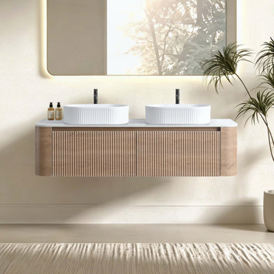 Meuble-lavabo mural de 60 pouces avec lavabo