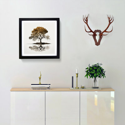 Oak Tree Minimalism No.1 - Single Picture Frame Print on Wood