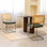 Ensemble de 2 chaises de salle à manger, chaises d'appoint latérales en rotin en cuir Fauex avec pieds chromés, chaises modernes de style Mid-Century conçues par Breuer, chaises de cuisine de salle à manger rembourrées (2 pièces)