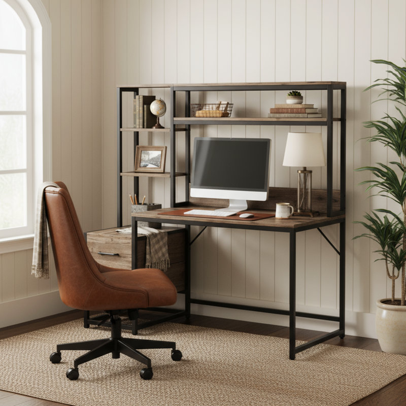 Computer Desk, Gray/Black
