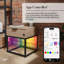 XR LivingDenver Bedside Table With LED App Control Lights - Oak / Black