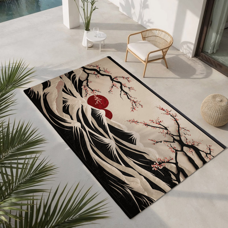 Scarlet Mist Indoor And Outdoor Area Rug, Rectangle 1'6" x 2'6"
