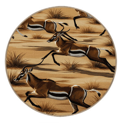 Washable Thomsons Gazelle Wildlife Area Rug