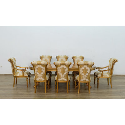Beardmore 8 - Person Extendable Mahogany Solid Wood Solid Wood Top Double Pedestal Dining Set