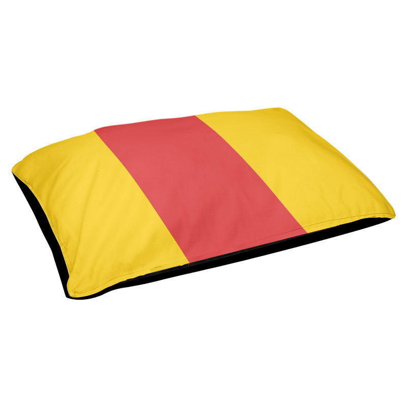 Coussin d'extérieur pour chien Maryland, Grand (l 40 po x P 30 po x H 6,5 po), Jaune / rouge / jaune