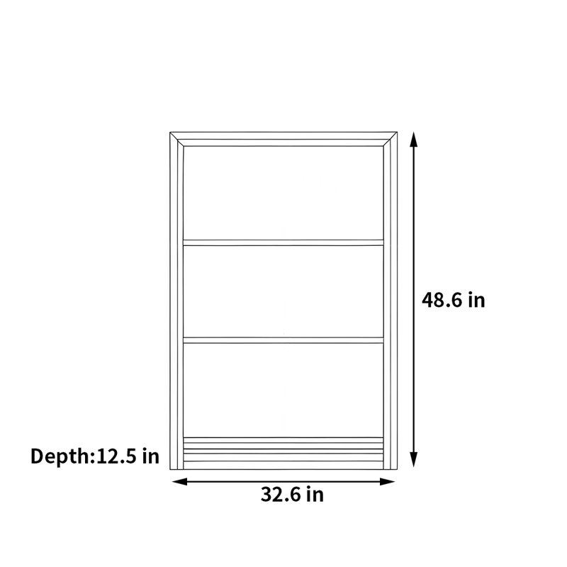 Castiglia, (3 tablettes) H 48,6 po x l 32,6 po x P 12,5 po, Marron foncé