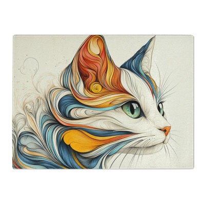 Unique Cat  Glass Chopping Board