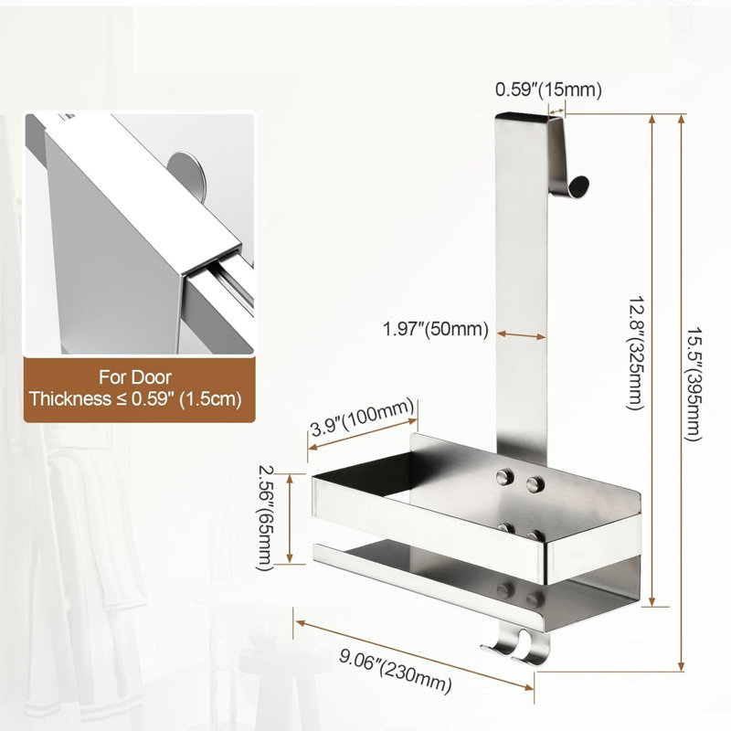 Over-the-Door Stainless Steel Shower Caddy