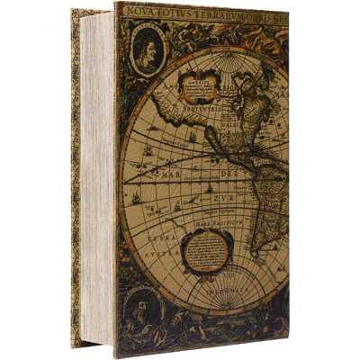 ANTIQUE MAP BOOK LOCK BOX