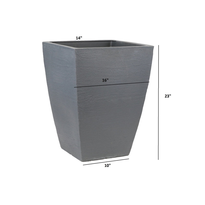 Briance Pot Planter, 23" H x 16" W x 16" D, Slate