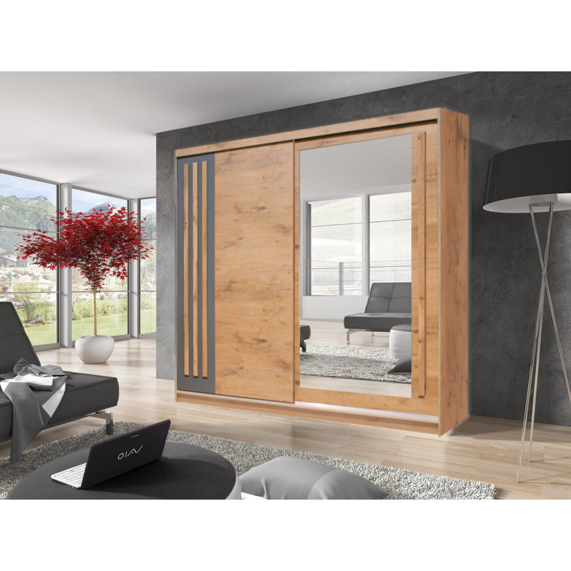Barnabas 2 Door Manufactured Wood Wardrobe, Lancelot Oak