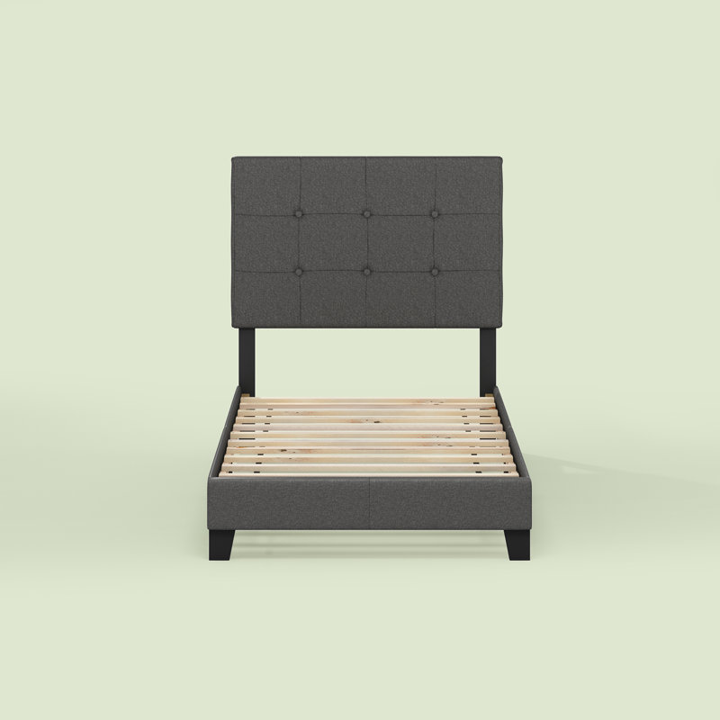 Magin Upholstered Platform Bed, Twin, Stone
