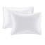 Couvre-lit blanc réversible surdimensionné avec surpiqûre classique et rembourrage en coton prélavé avec taies décoratives pour une nuit de détente 2 inclus