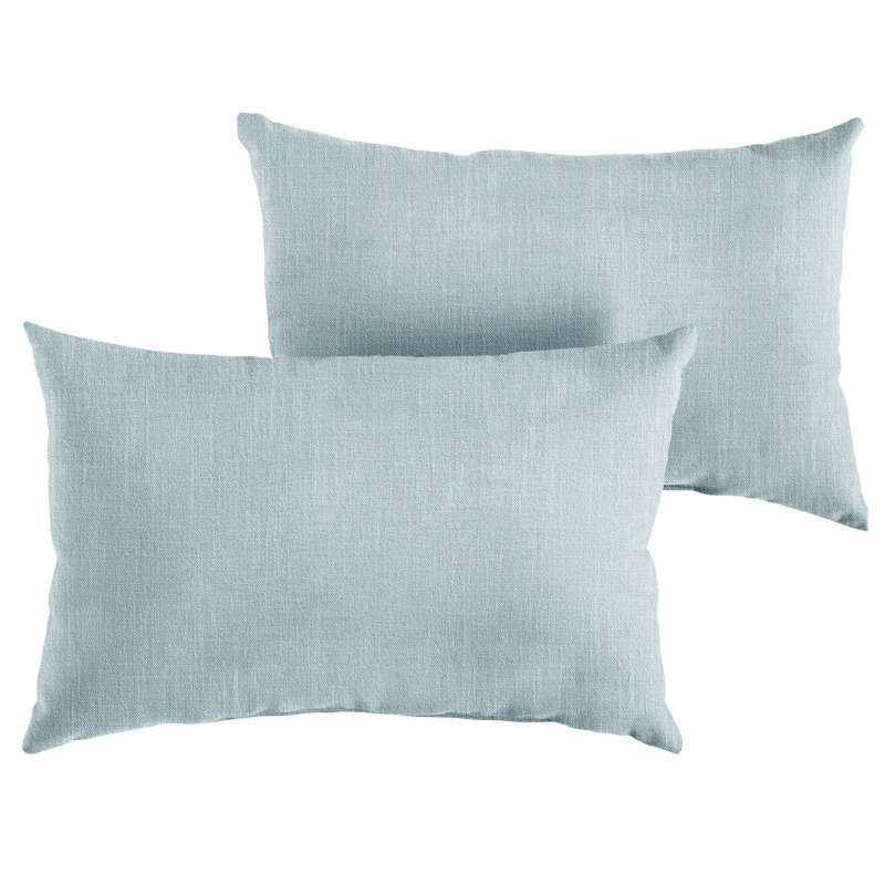  Housse de coussin rectangulaire en polyester, 12 po x 24 po, Bleu clair