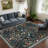 Washable Farmhouse Floral Area Rug with Non-Slip for Bedroom Nursery Living Room Decor-Black-1712371959-1713935749