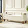 Dezaria Modern 61"Wide Storage Bench with Solid Wood Legs and Hollow Handles