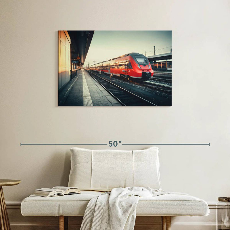 Mehar Red Train, 24" H x 36" W